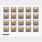 Sticker Carré Baby shower adorable (Feuille)