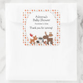 Sticker Carré Baby shower animal de bois grande préférence (Sac)
