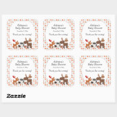 Sticker Carré Baby shower animal de bois grande préférence (Feuille)
