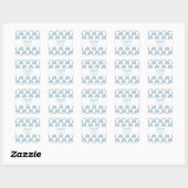 Sticker Carré Baby shower arc-en-ciel bleu Boho (Feuille)