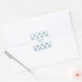 Sticker Carré Baby shower arc-en-ciel bleu Boho (Enveloppe)