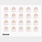Sticker Carré Baby shower arc-en-ciel Boho (Feuille)
