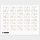 Sticker Carré Baby shower arc-en-ciel rose (Feuille)