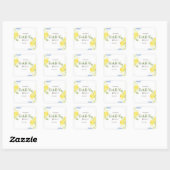 Sticker Carré Baby shower aux citrons aquarelles (Feuille)