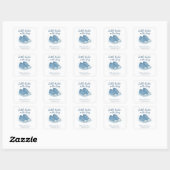 Sticker Carré Baby shower Basket Blue Baby (Feuille)