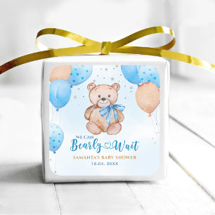 Sticker Carré Baby shower Bearly Wait