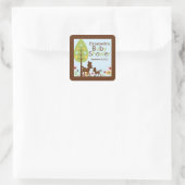 Sticker Carré Baby shower bébé cerf garçon Invitation (Sac)