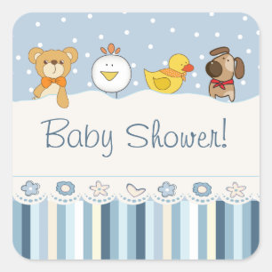 Sticker Carré Baby shower Blue Boy