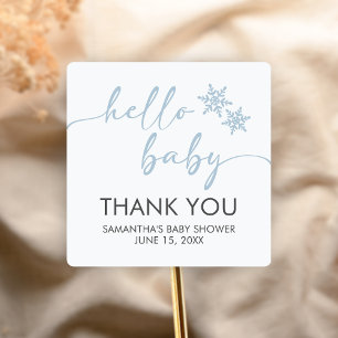 Sticker Carré Baby Shower Bonjour
