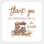 Sticker Carré Baby shower café bébé (Devant)