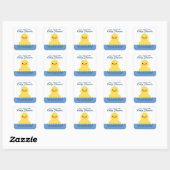 Sticker Carré baby shower canard en caoutchouc mignon en faveur  (Feuille)