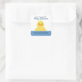 Sticker Carré baby shower canard en caoutchouc mignon en faveur  (Sac)