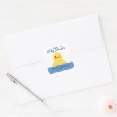 Sticker Carré baby shower canard en caoutchouc mignon en faveur  (Enveloppe)