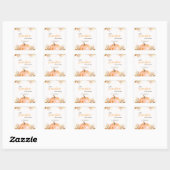 Sticker Carré Baby Shower Citrouille (Feuille)