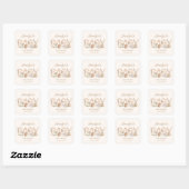 Sticker Carré Baby shower Citrouille Boho Fall (Feuille)