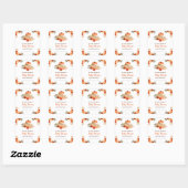 Sticker Carré Baby shower Citrouille orange (Feuille)
