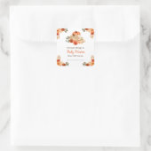 Sticker Carré Baby shower Citrouille orange (Sac)