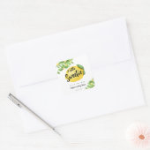 Sticker Carré Baby shower Citrus citron (Enveloppe)