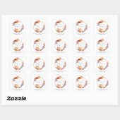 Sticker Carré Baby shower d'aquarelle Citrouille en terre cuite (Feuille)