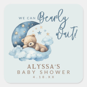 Sticker Carré Baby shower d'attente avant