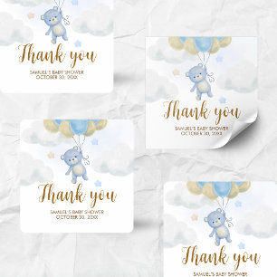 Sticker Carré Baby shower d'attente de l'ours