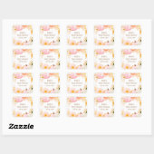 Sticker Carré Baby shower d'automne Citrouille rose (Feuille)