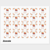 Sticker Carré Baby shower de camion Citrouille Floral (Feuille)