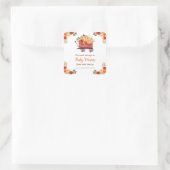 Sticker Carré Baby shower de camion Citrouille Floral (Sac)