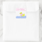 Sticker Carré Baby shower de canard jaune (Sac)