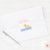 Sticker Carré Baby shower de canard jaune (Enveloppe)