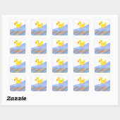 Sticker Carré Baby shower de canard jaune (Feuille)