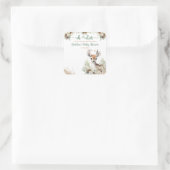 Sticker Carré Baby shower de cerfs de bois (Sac)