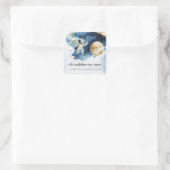 Sticker Carré Baby shower de compte des planètes spatiales (Sac)
