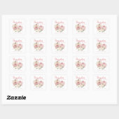 Sticker Carré Baby shower de fille Citrouille rose (Feuille)