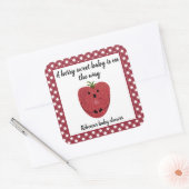 Sticker Carré Baby shower de fraise (Enveloppe)