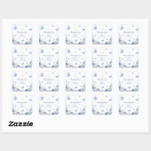 Sticker Carré Baby shower de garçon Baisers papillon (Feuille)