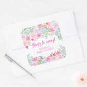 Sticker Carré Baby shower de garçon rose Floral Faveurs (Enveloppe)