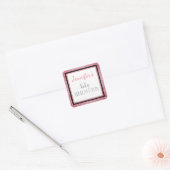 Sticker Carré Baby shower de glamour rose noir (Enveloppe)