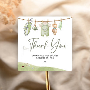 Sticker Carré Baby Shower de Golf Little Putter
