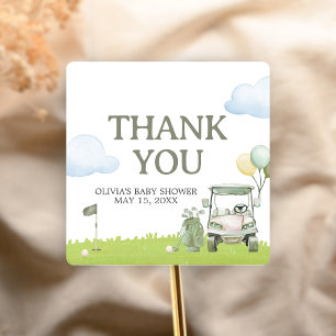 Sticker Carré Baby Shower de Little Putter Golf