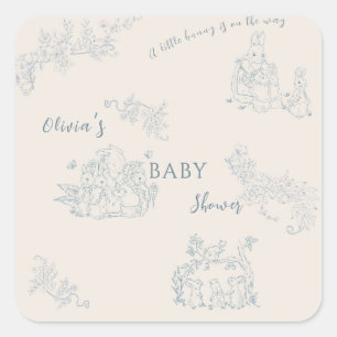 Sticker Carré Baby shower de maman de Peter Rabbit