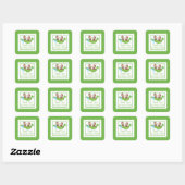 Sticker Carré Baby shower de Merci doux Little Monkey Twins (Feuille)