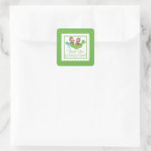 Sticker Carré Baby shower de Merci doux Little Monkey Twins (Sac)