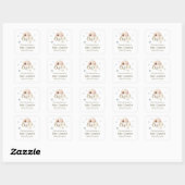 Sticker Carré Baby shower de pingouins d'hiver (Feuille)