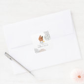 Sticker Carré Baby shower de poulet (Enveloppe)