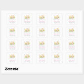 Sticker Carré Baby shower de poussette de printemps (Feuille)