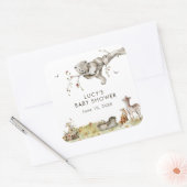 Sticker Carré Baby-Shower de Thème Forestier (Enveloppe)