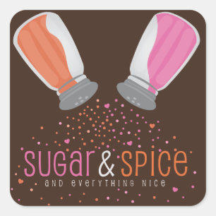 Sticker Carré Baby shower des agrafeuses de sucre et d'épices