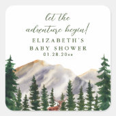 Sticker Carré Baby shower des cerfs (Devant)