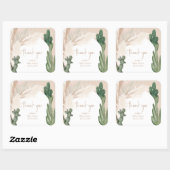 Sticker Carré Baby shower désert de Boho cactus pampas arch (Feuille)